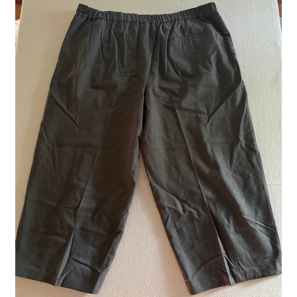 Eileen Fisher Wool Blend Wide Leg Crop Pant Black Charcoal Gray Womens Size XL - Picture 9 of 13